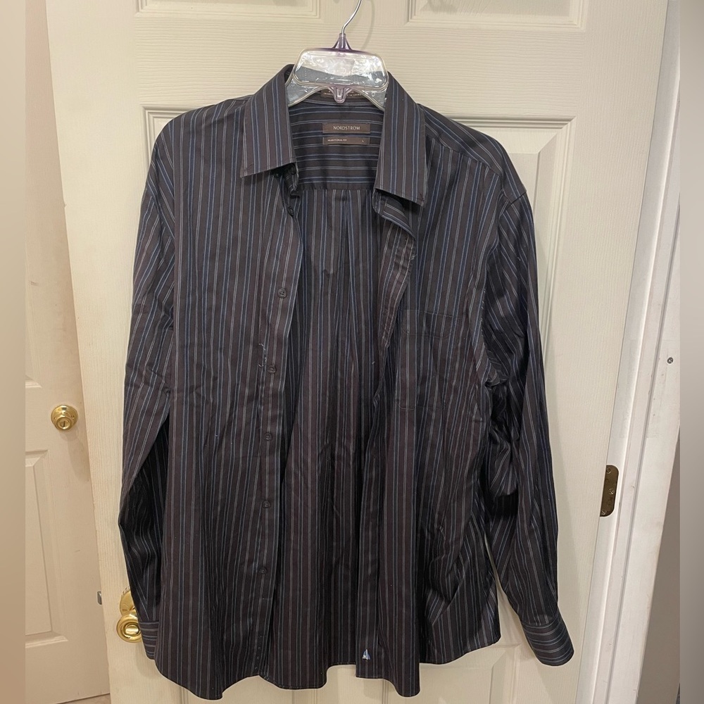 Men Nordstrom Long Sleeve Dress Shirt Size L